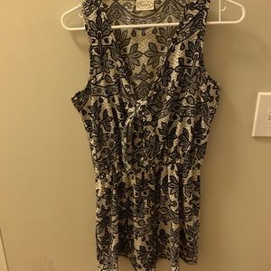 Black and White Floral Into USA romper